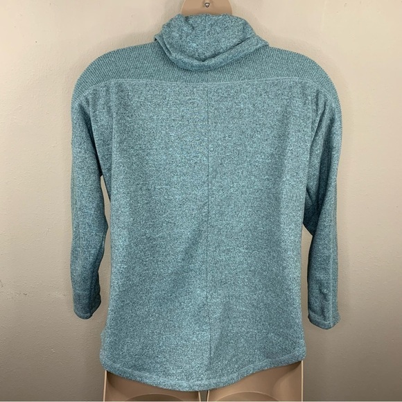1x Teal Blue Heather Cowl Neck Activewear Athletic Plus 16w 18w Pocket Stretch - Picture 5 of 8